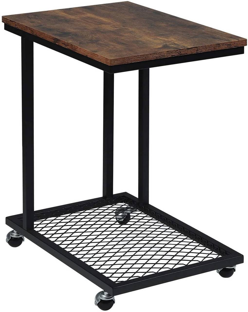 Woltu Beistelltisch, Beistelltisch mit Rollen aus MDF&Metall