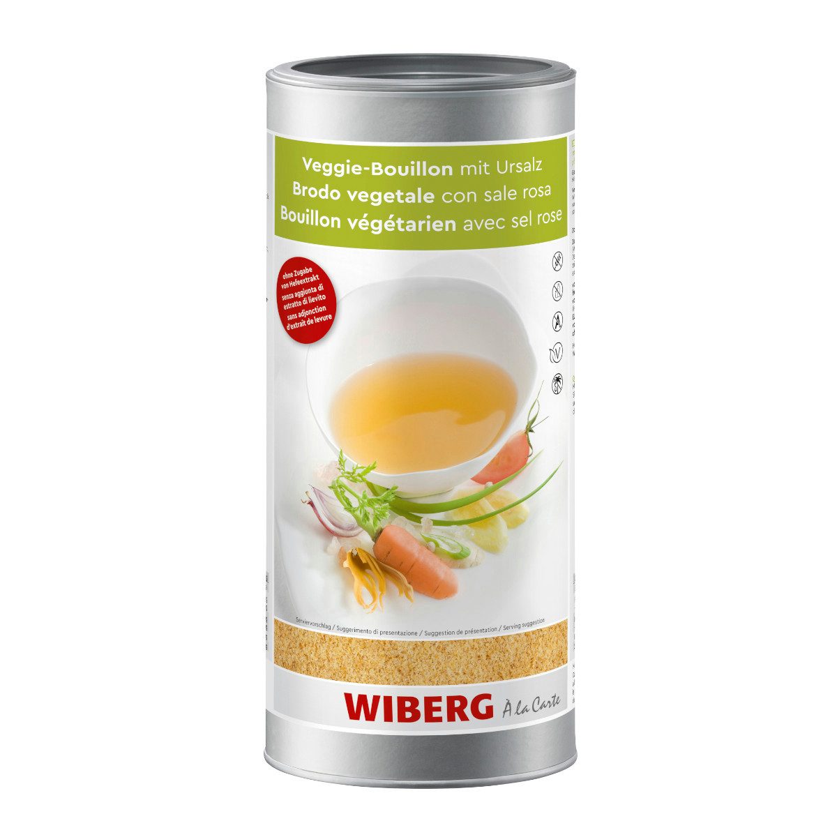 WIBERG Gewürz, Wiberg Veggie Bouillon mit Ursalz ganz pflanzlich Packung 1200g