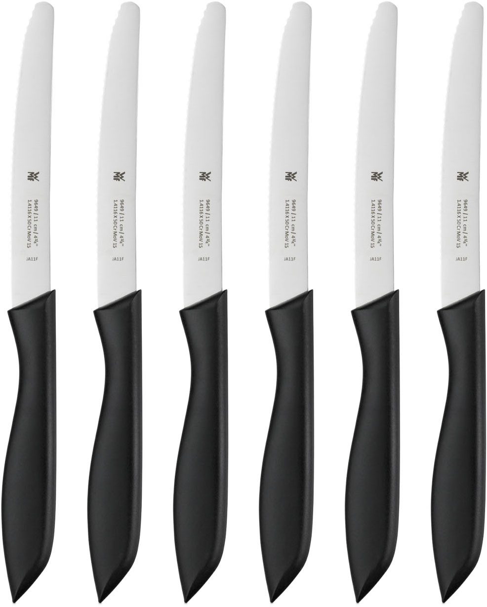 WMF Besteck-Set Vespermesser, Klinge mit Wellenschliff aus Spezialklingenstahl (6-tlg), 6 Personen, Klingenstahl, ideal für Brotzeit, multifunktional spülmaschinengeeignet