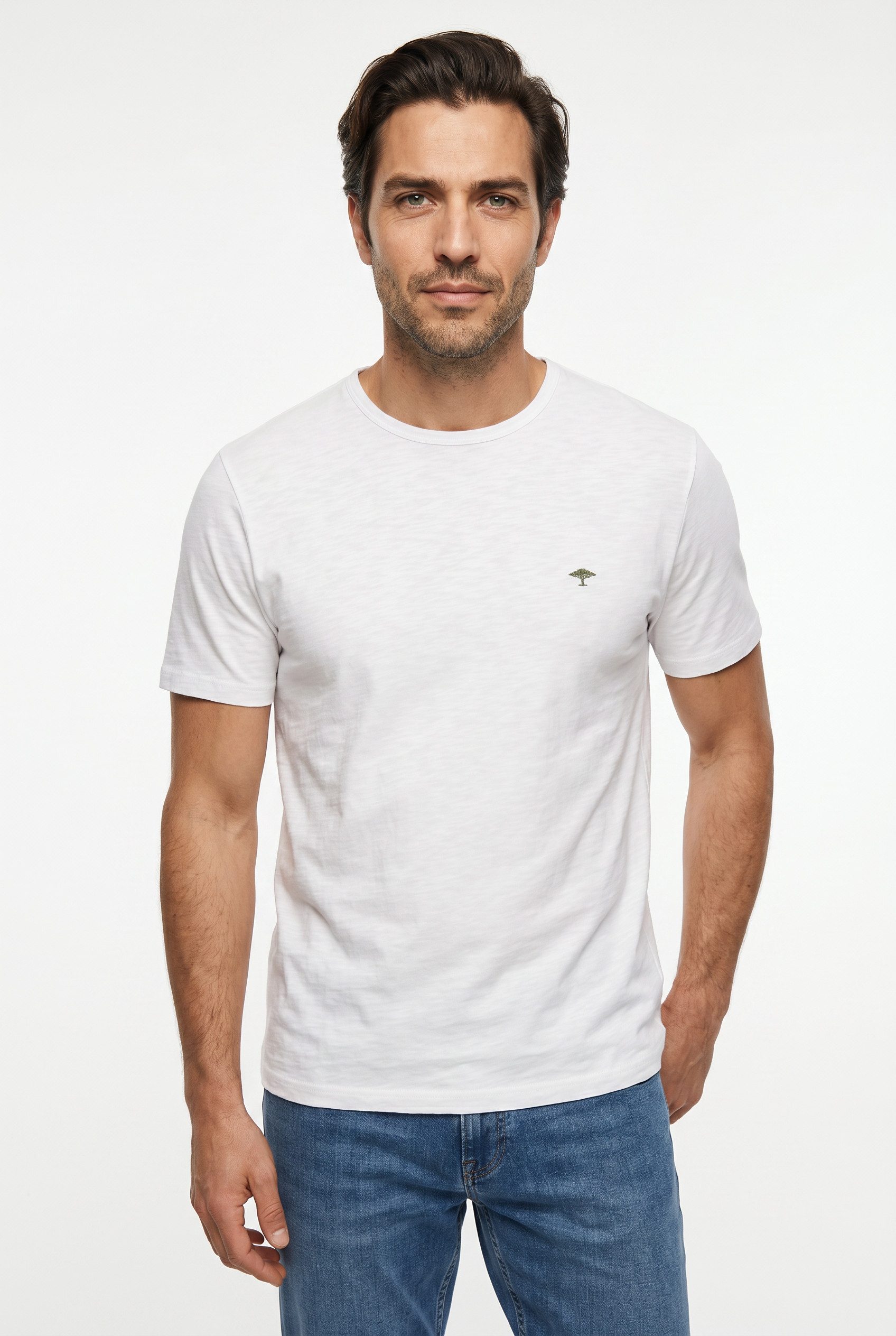 FYNCH-HATTON T-Shirt regular fit, unifarben, mit Logo Stickerei