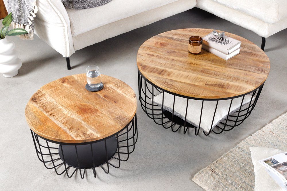 riess-ambiente Couchtisch STORAGE Ø70cm natur / günstig online kaufen