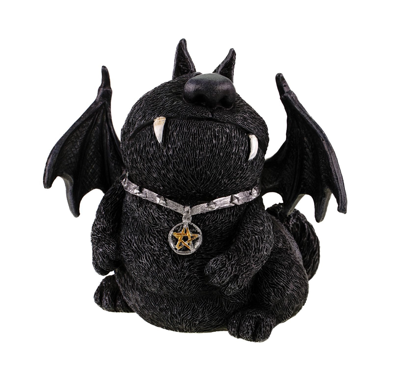 Kremers Schatzkiste Dekofigur Dicke Grinsende Katze 14cm Schwarz Gothic Dekofigur Polyrsin 14 cm