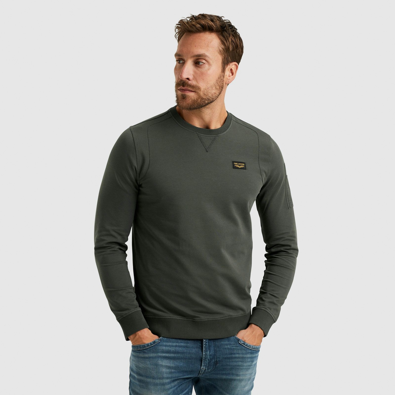 PME LEGEND Sweatshirt Airstrip sweat mit Logo Stickerei