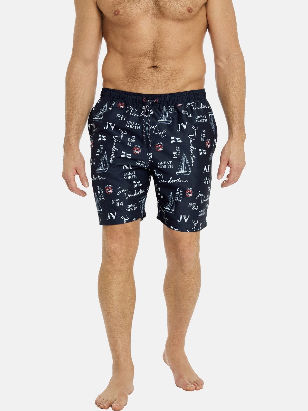 jan vanderstorm Badeshorts CORNELIS (1-St) mit maritimen Aufdrucken