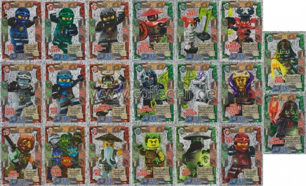 LEGO® Sammelkarte LEGO Ninjago 2 (Serie 2) Alle 20 Mega Holo Karten - Deutsch