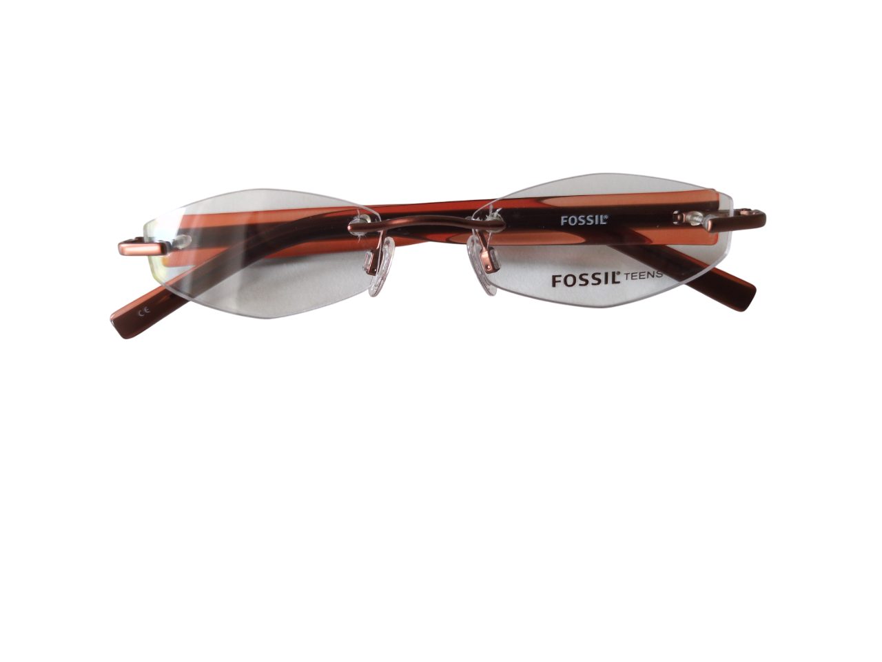 Fossil Brillengestell Korrektionsfassung Brille Metall Orange 47/17/130 - OF4015800