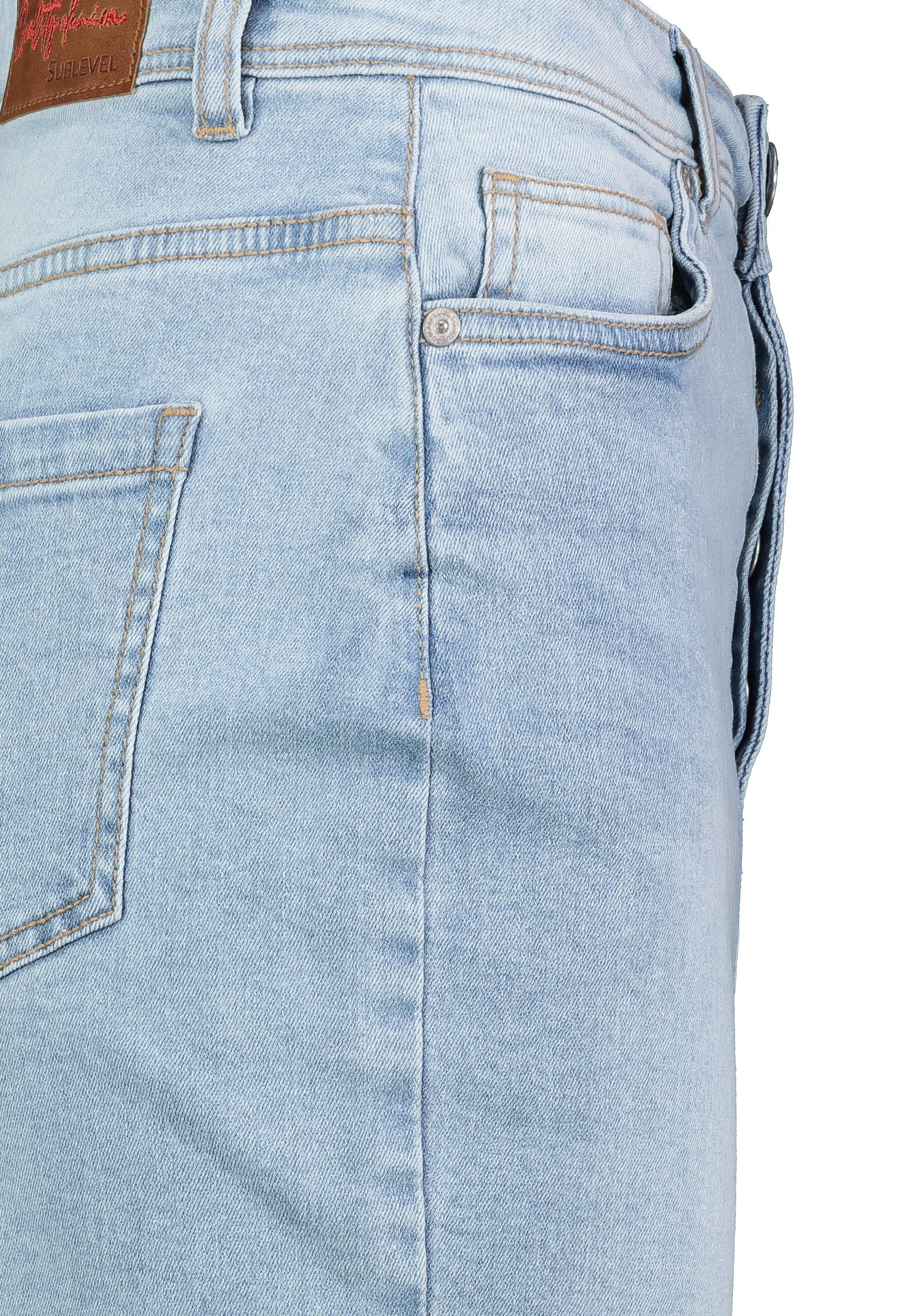 SUBLEVEL Jeansrock Damen Jeans rock Rock MAXI Lange Rock Denim Stretch Vintage Used-Look – Bild 4 von 5