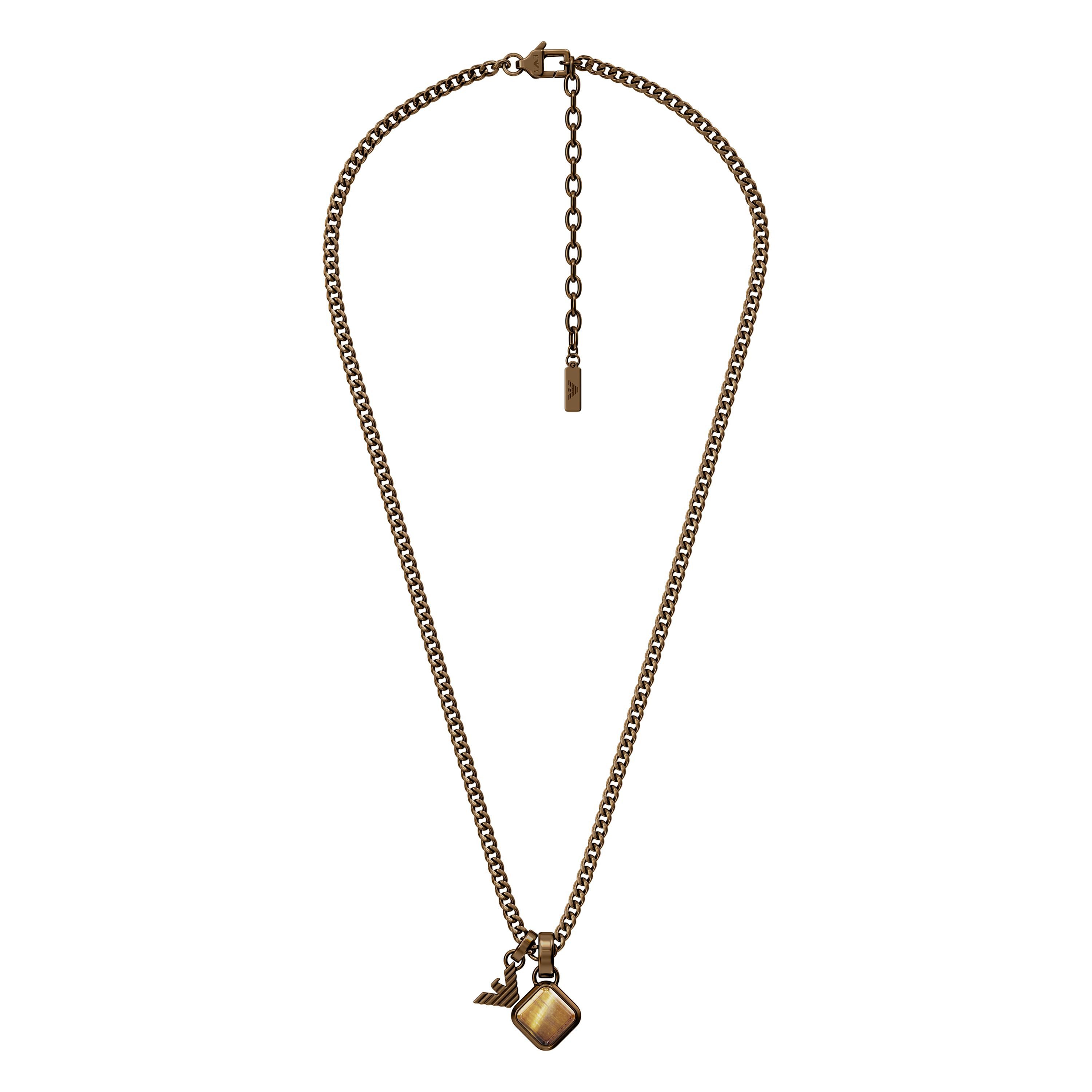 Emporio Armani Kette mit Anhänger, mit Tigerauge