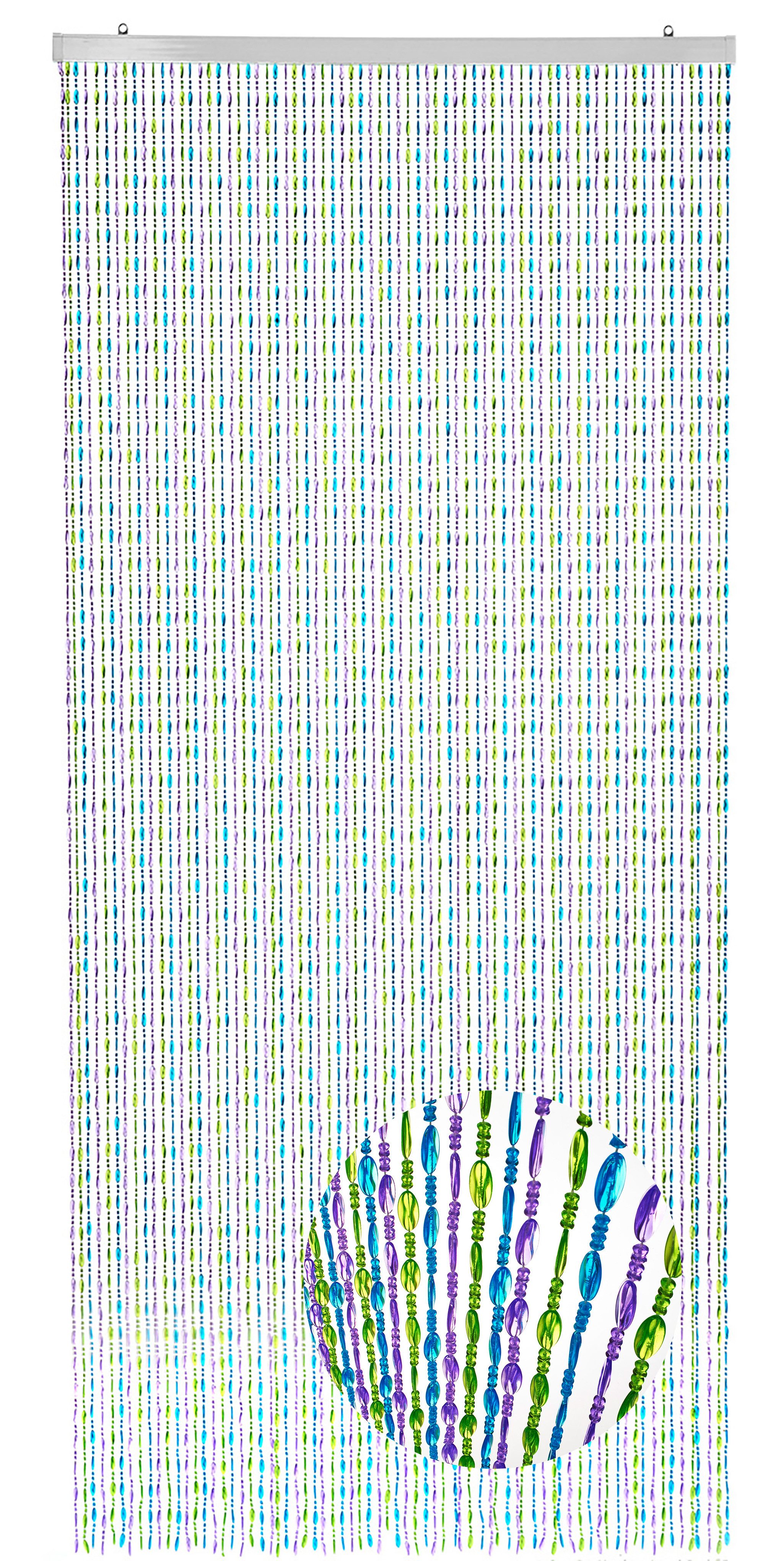 Kobolo Türvorhang Vorhang Insektenschutz RAINBOW 100x230 cm Kunststoff bunt, Türgardine (1 St), Ösen, 80 Stränge