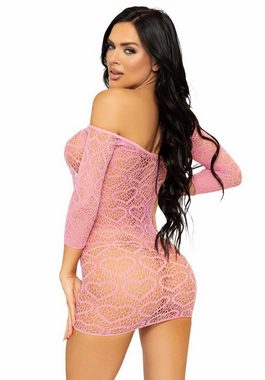 Leg Avenue Minikleid Netz-Kleid mit Herz-Muster - rosa