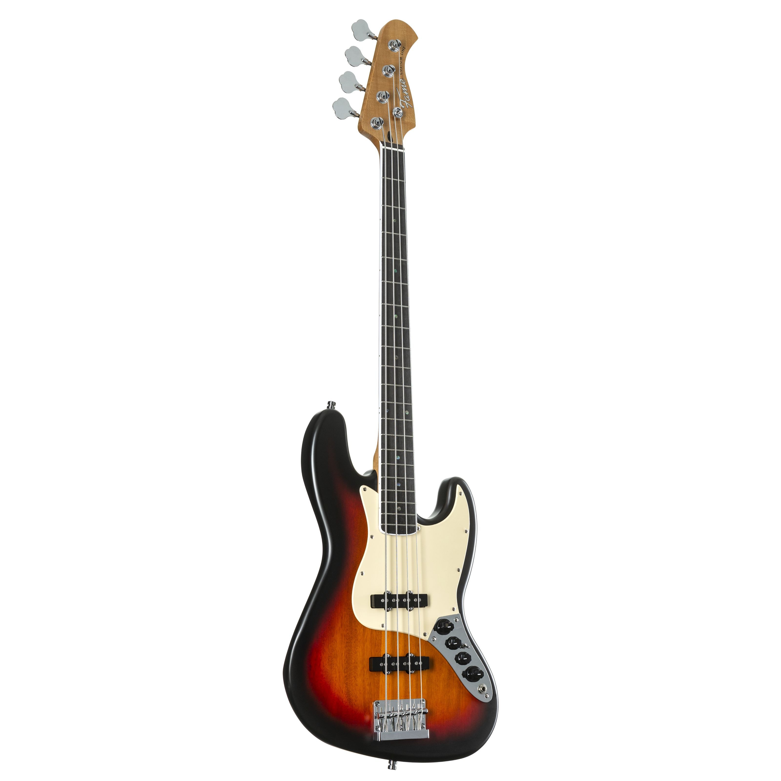 FAME E-Bass, E-Bässe, 4-Saiter E-Bässe, Custom JB 4 Sunburst - E-Bass