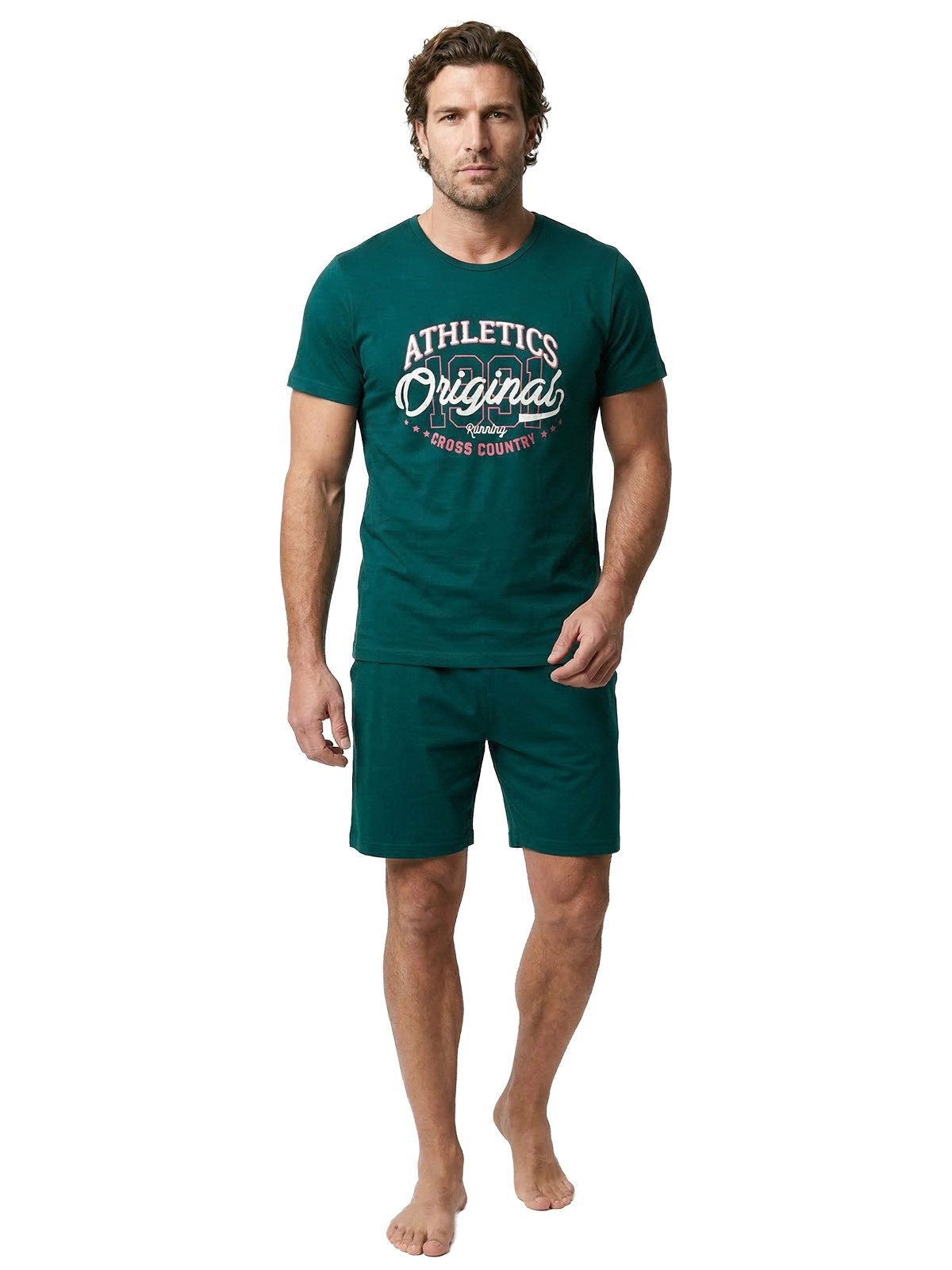 Henry Terre Shorty Athletics Original Herren Pyjama Set Kurz M - 5XL – Bild 2 von 4