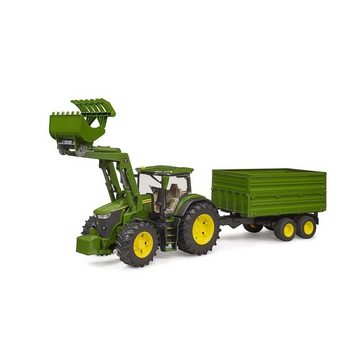 Bruder® Spielzeug-Traktor 03155 - John Deere 7R 350 mit Frontlader und Anhänger, Maßstab 1:16, Grün, Spielzeugtraktor