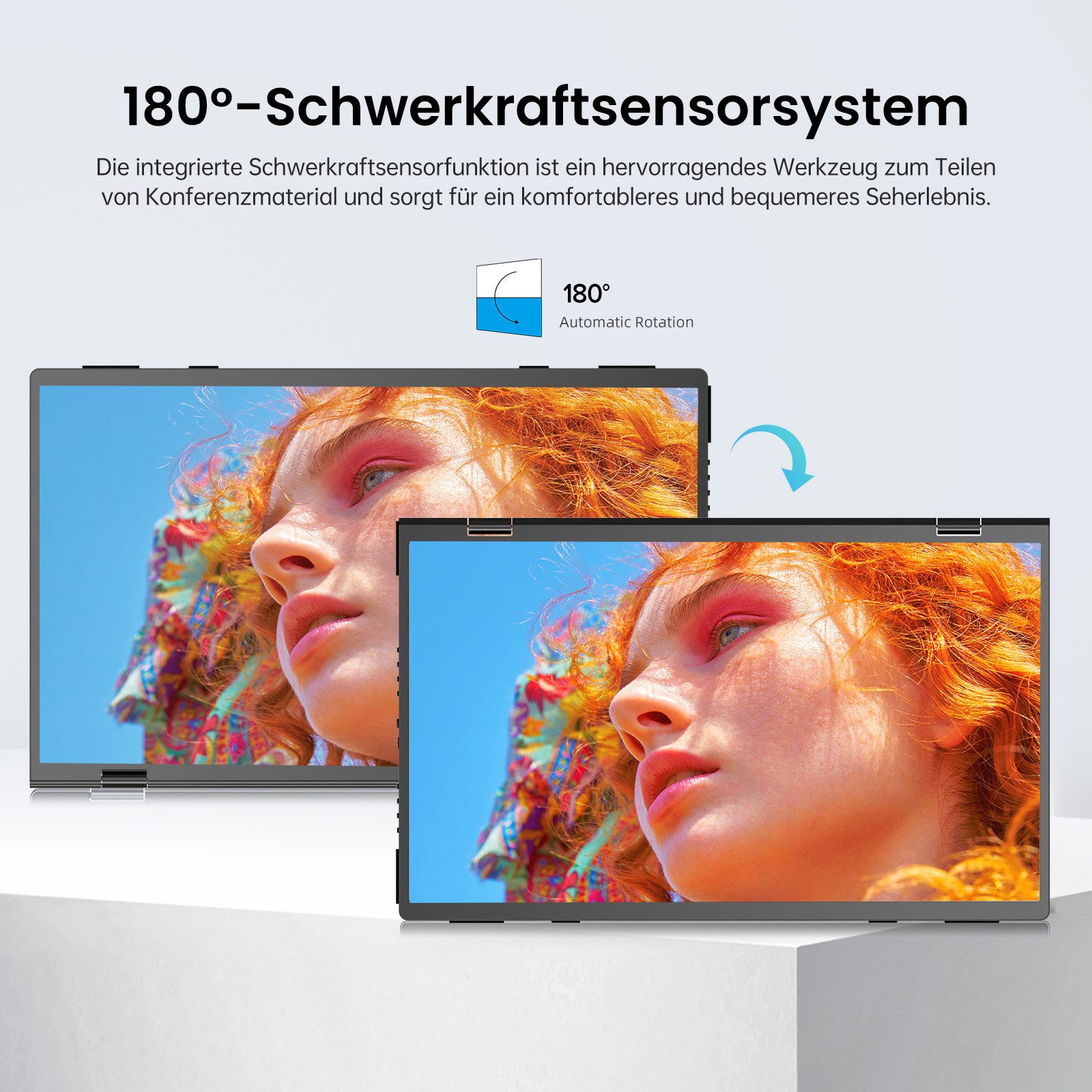 UPERFECT Doppelmonitor-Klappmonitor Dreifach-Bildschirmfreigabe Portabler Monitor (39,62 cm/15.6 ", 1920 x 1080 px, Full HD, 25 ms Reaktionszeit, 60 Hz, IPS)