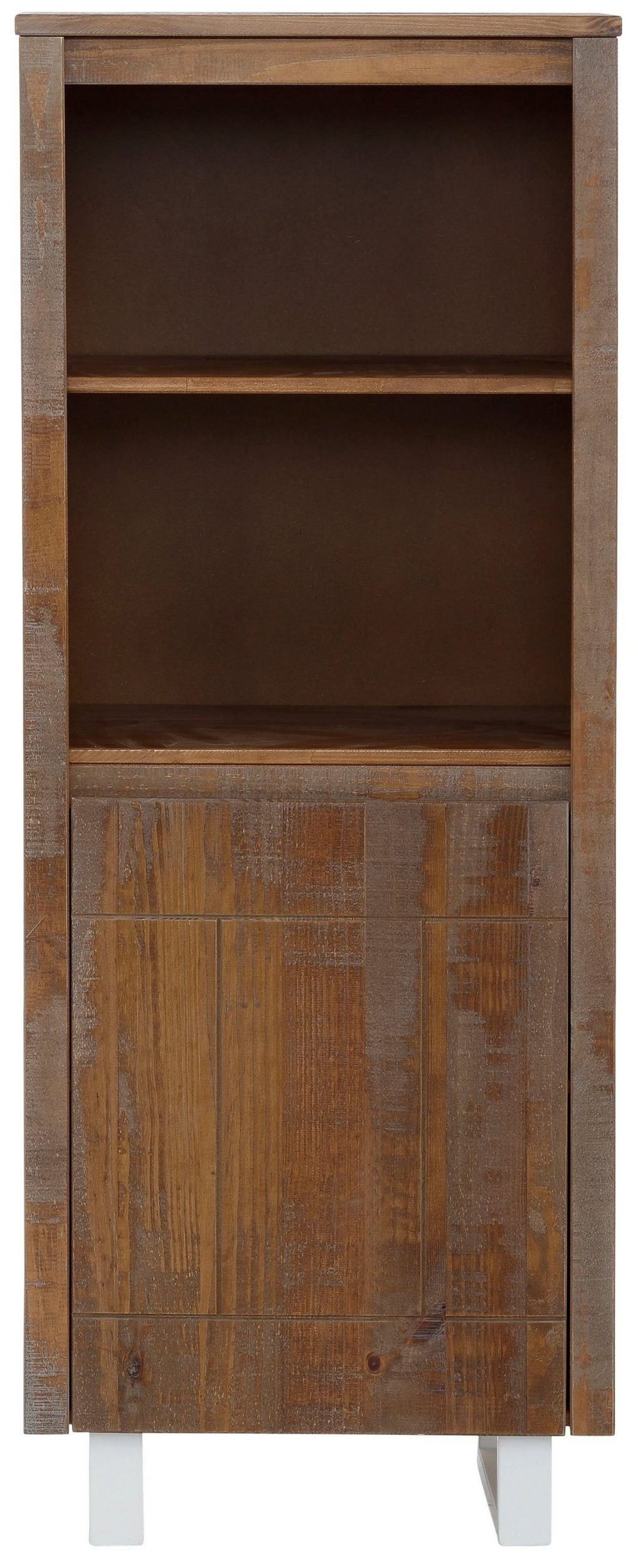 140 Massivholz, Kiefer Metall, Tür cm Bücherregal Füße Laslo, Standregal aus Höhe mit loft24 aus