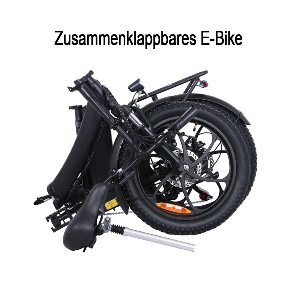 GFM E-Bike, 7 240,00 ebike,StVZO Gang, schwarz Klapprad, Gang (Elektrofahrrad Batterie, Heckmotor, 7 Wh Mountainbike), Shimano