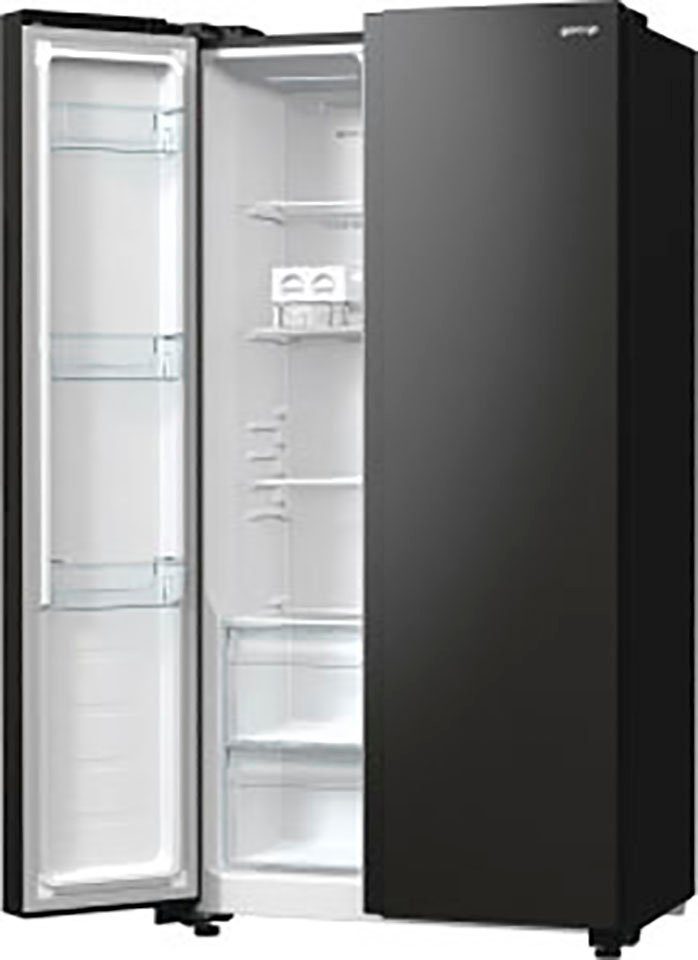 GORENJE Side-by-Side EABXL, 9185 178,6 breit, Kompressor schwarz Inverter 91 cm cm hoch, NRR