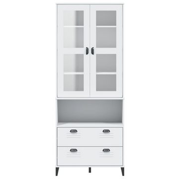 vidaXL Sideboard Highboard VIKEN Weiß 80x40x200 cm Massivholz Kiefer (1 St)