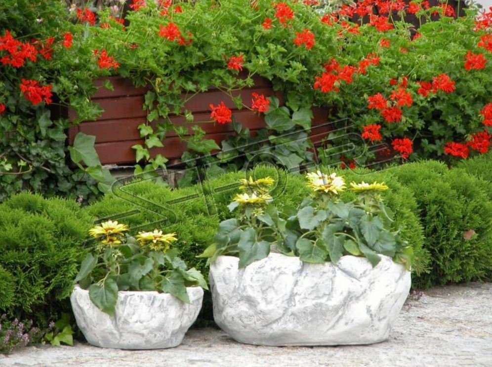 Vase Figuren Blumenkorb Terrasse S204040 JVmoebel Garten Skulptur Blumen Gefäss