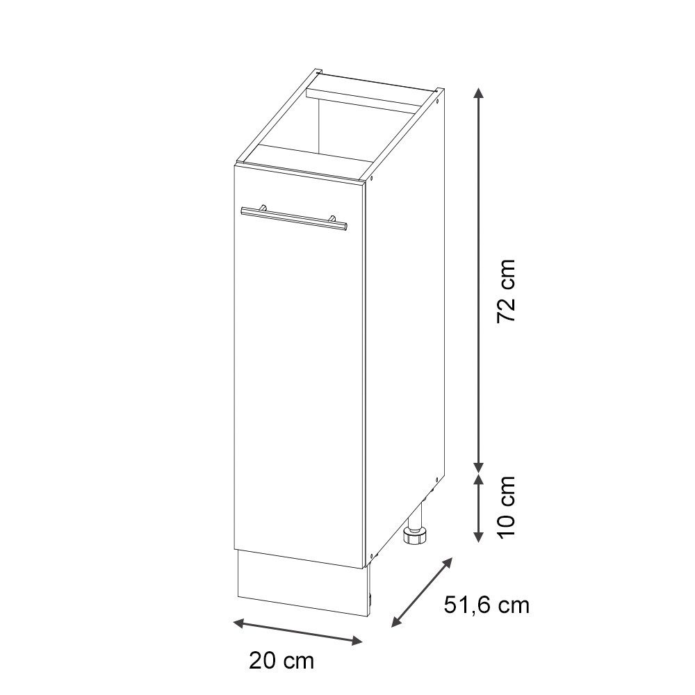 Vicco Apothekerschrank Fame-Line, Goldkraft Eiche/Weiß, 20 cm, AP Eiche (1-St)