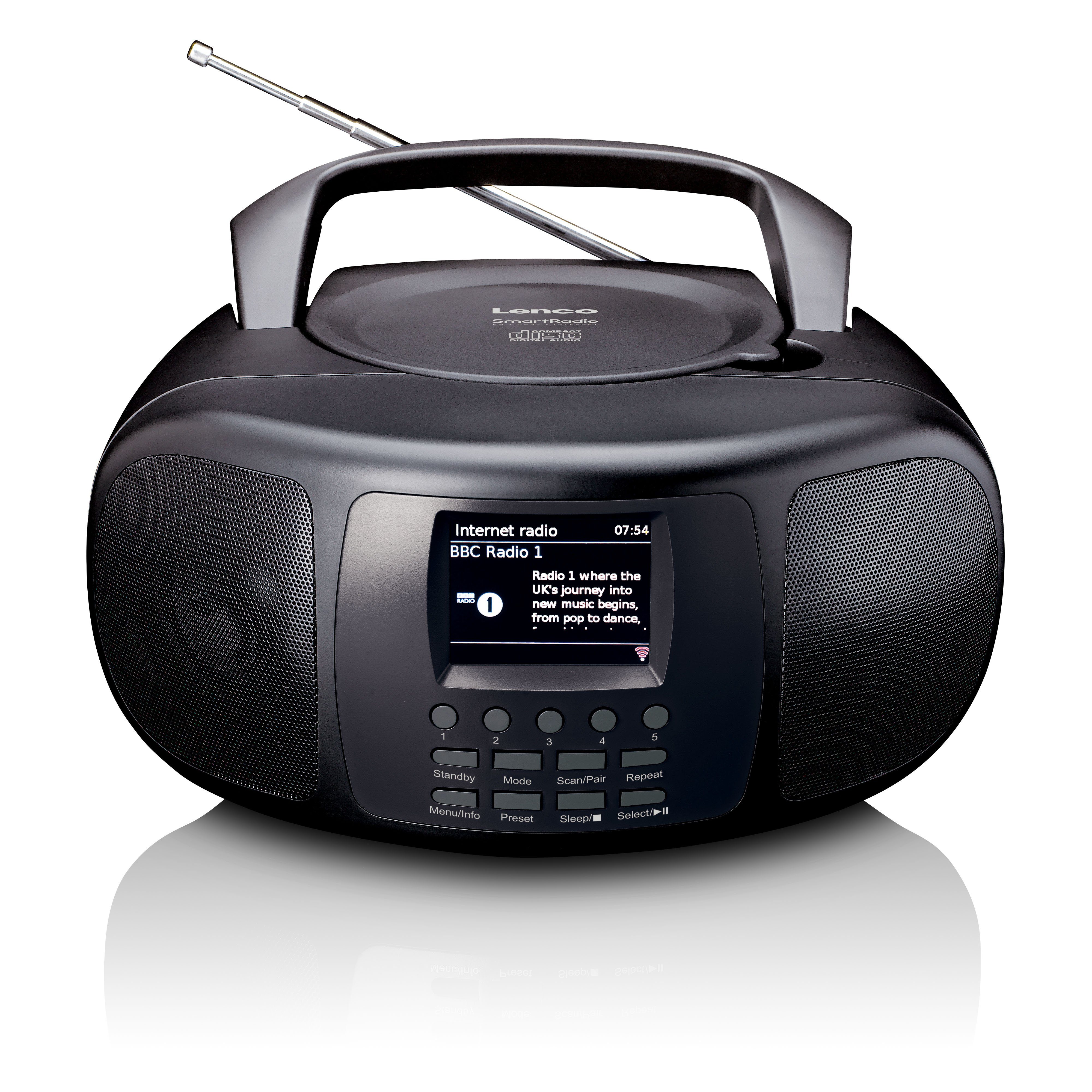 Lenco SCD-6000BK Internet-Radio (LCD-Display, weltweiter Empfang mit Bluetooth®, Stereo-Sound/Equalizer)
