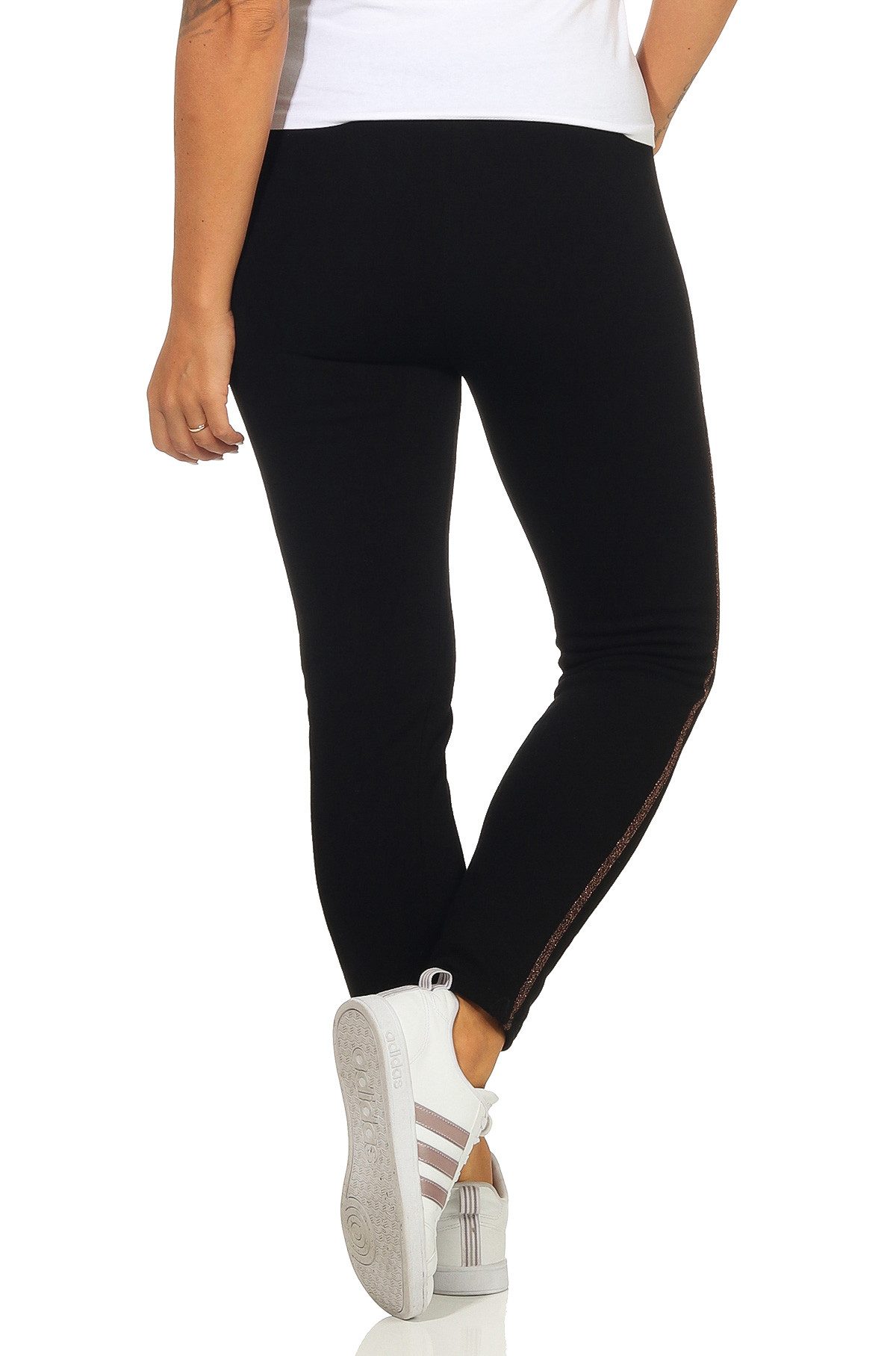 simaranda Thermoleggings 340 mit Teddyfell und Glitzerstreifen