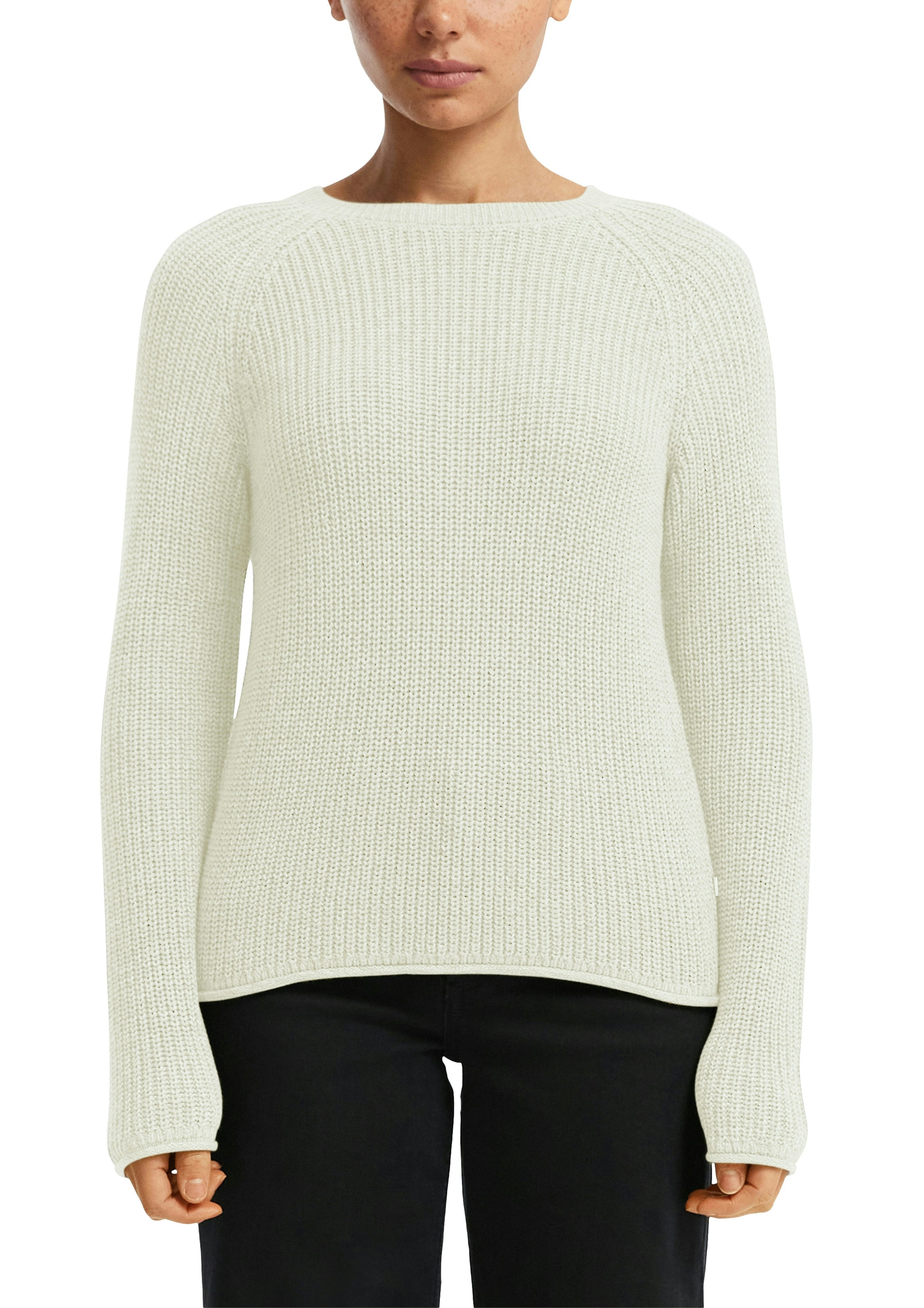 QS Strickpullover mit Strickmuster und Rundhalsausschnitt