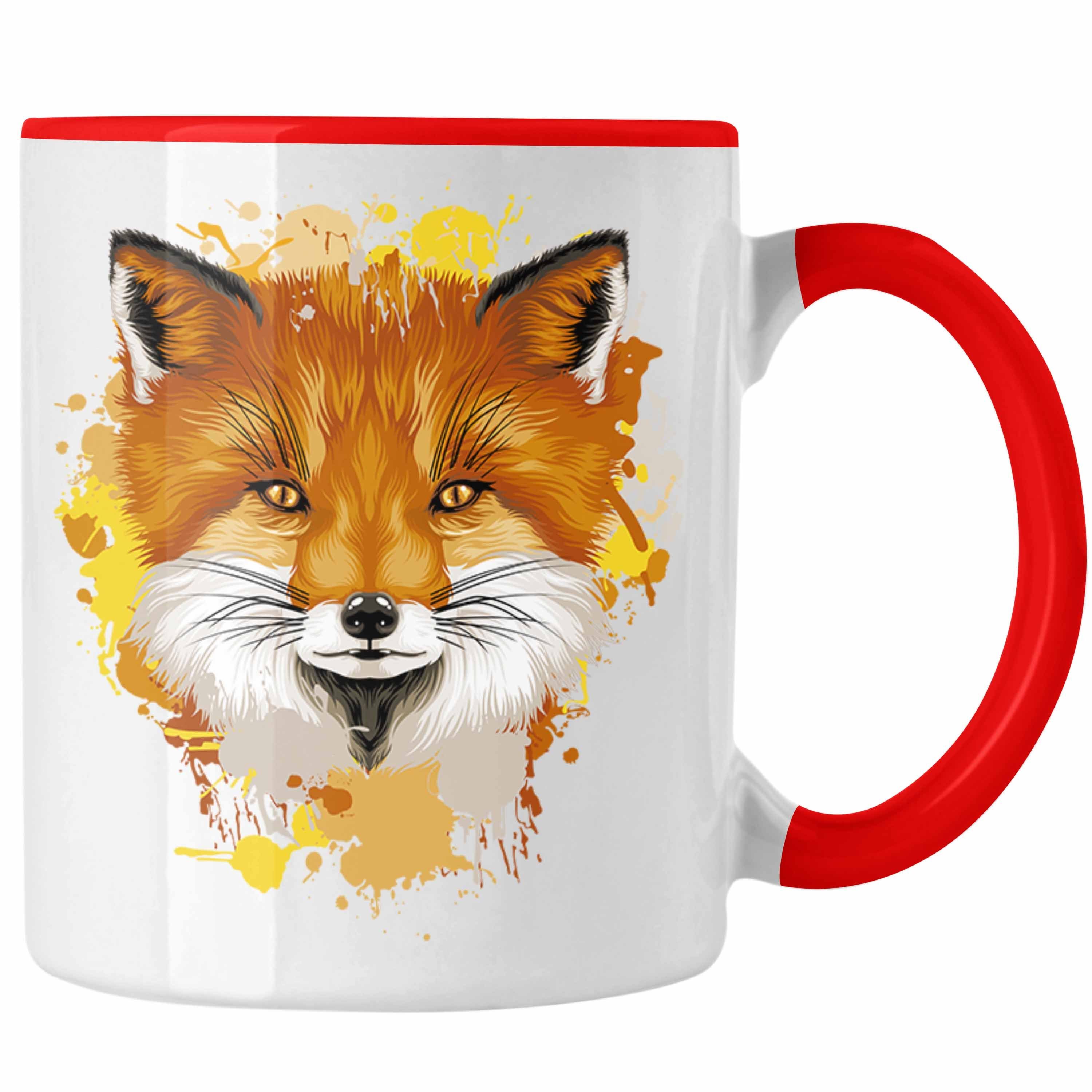 Trendation Tasse Fuchs Grafik Geschenk Tiere Fux Rot