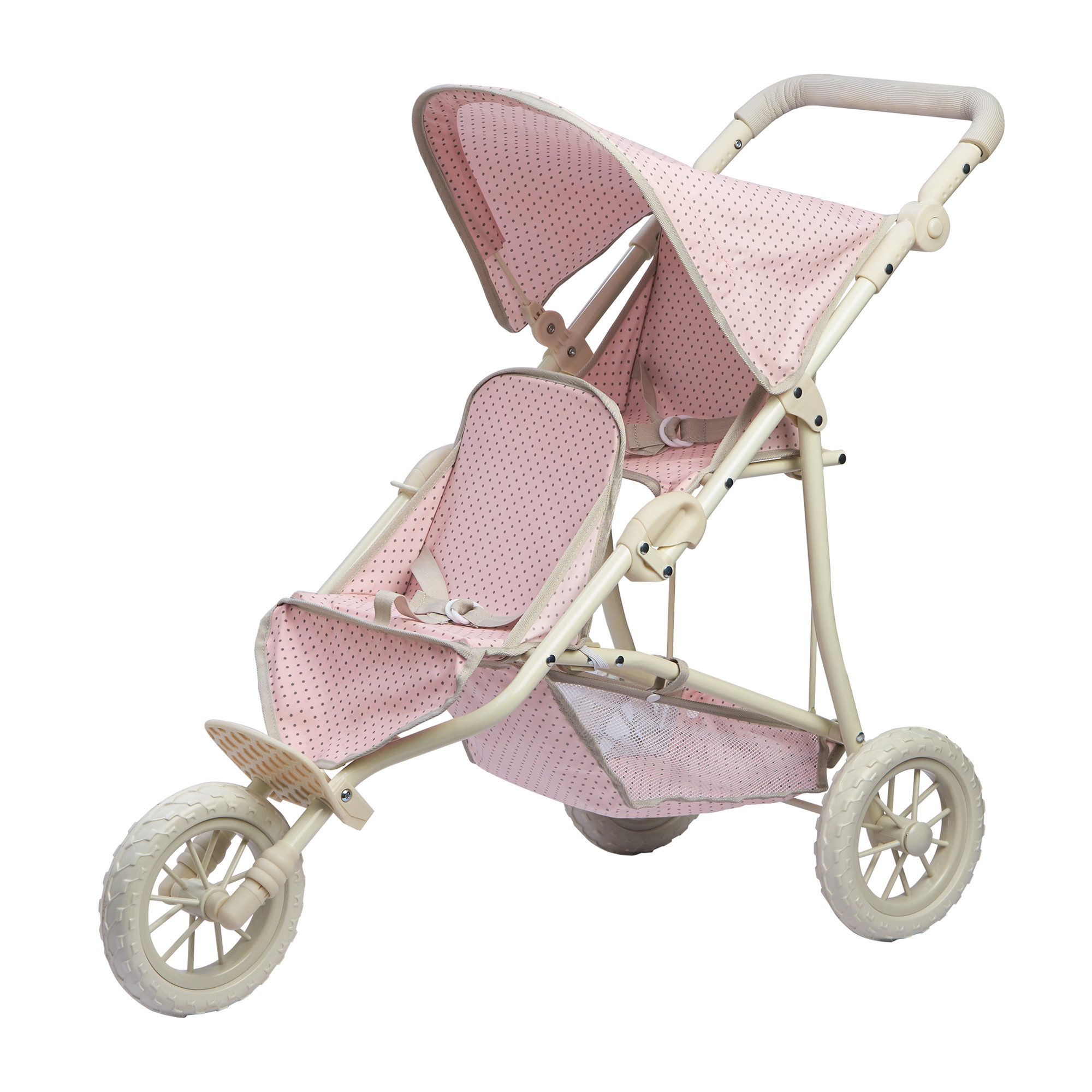 TEAMSON™ KIDS    Puppenwagen Doppio Jogger 18" Puppen Rosa/Grau günstig online kaufen