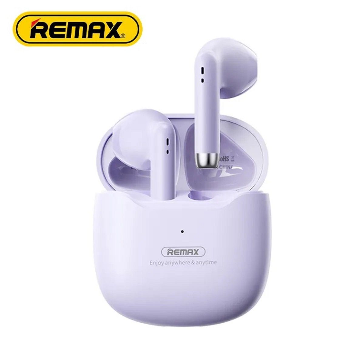 Remax TWS-19 5.3 Kopfhörer mit Ladecase für Smartphone (Schwarz) Bluetooth-Kopfhörer (Bluetooth, Touch Control, Wireless, Bluetooth, Stereo-Musik, Musikspiel dauer: 5h, Funktion: Für Video Spiel,Für Handy,Hifi Kopfhörer,Sport, Vocalism Prinzip: Dynamische, Wireless) Lila