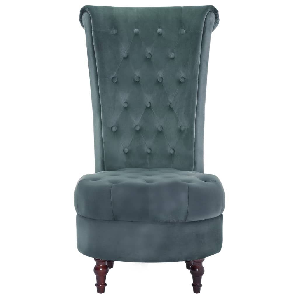 Rückenlehne Samt Stuhl hoher mit vidaXL (1-St) Sessel Grün