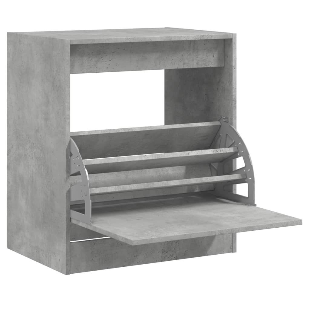 vidaXL Schuhschrank 60 x 42 x 69 cm Schuhschrank Betongrau 60x42x69 cm Spanplatte