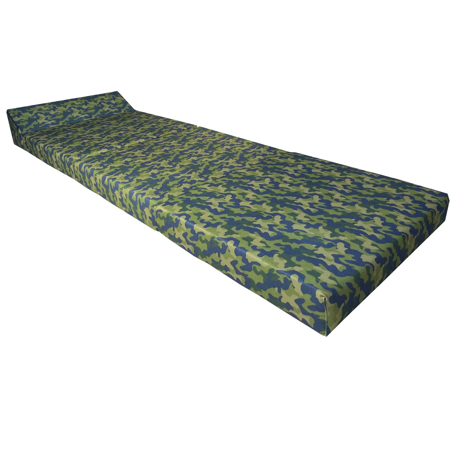 Größe mit Klappmatratze "CAMO" Gästematratze 200x70x10cm, Blau FORTISLINE Klappmatratze Kopfteil