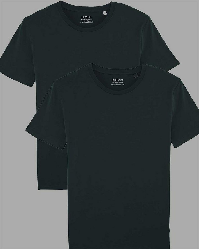 YTWOO T-Shirt Unisex, 2er Pack Basic T-Shirt Schwarz, mittelschwer (Spar-Set,  2er-Pack)