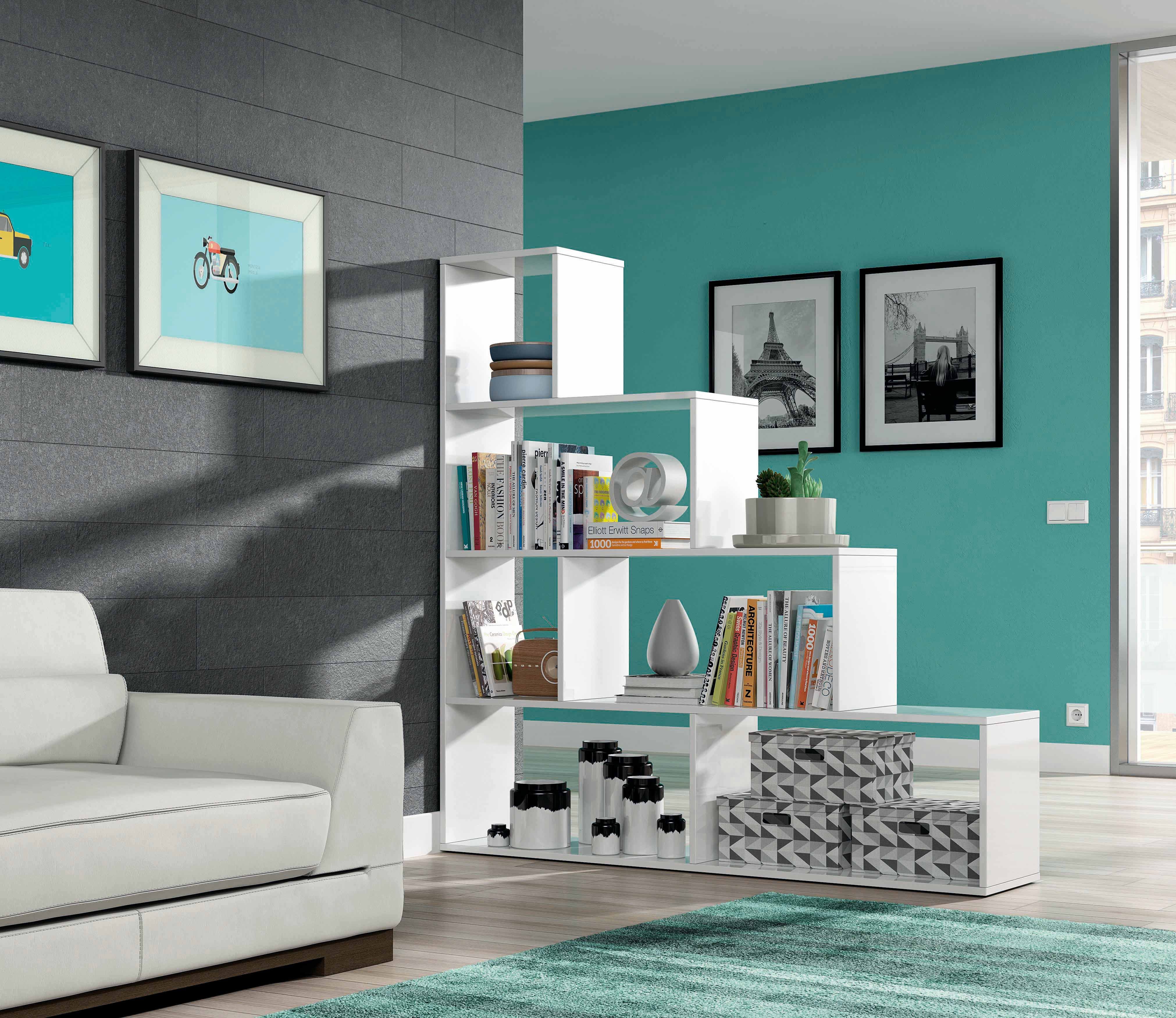 habeig Stufenregal Stufenregal Bücherregal Treppenregal Raumteiler 145x145cm, Made in Spain