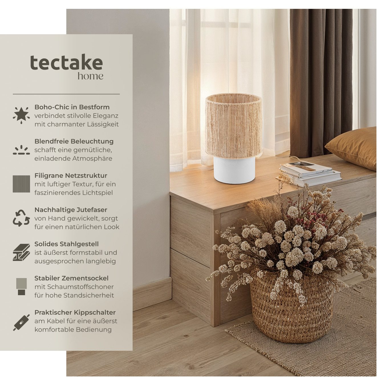 tectake Schreibtischlampe Tischleuchte, Charaktervolle Tischleuchte mit günstig online kaufen