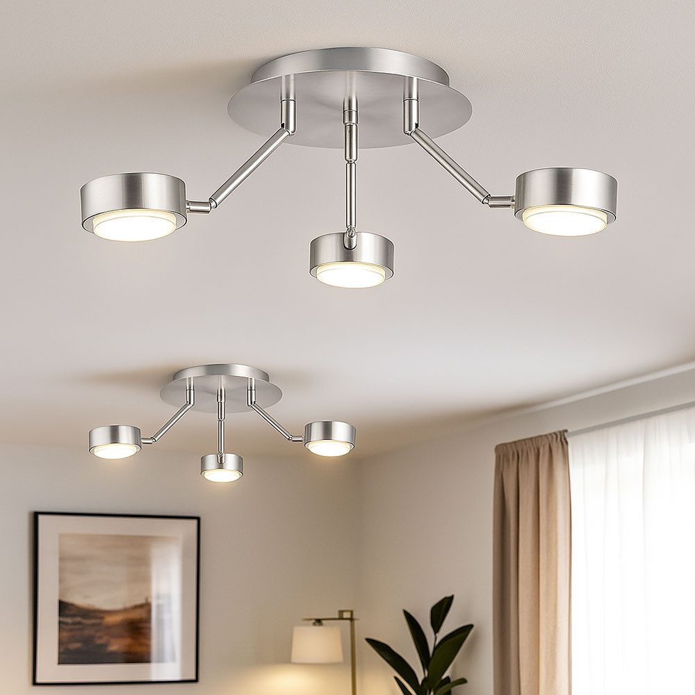 etc-shop LED Deckenleuchte, Leuchtmittel nicht inklusive, Deckenleuchte 3 Flammig Deckenlampe Strahler schwenkbar Spotleuchte