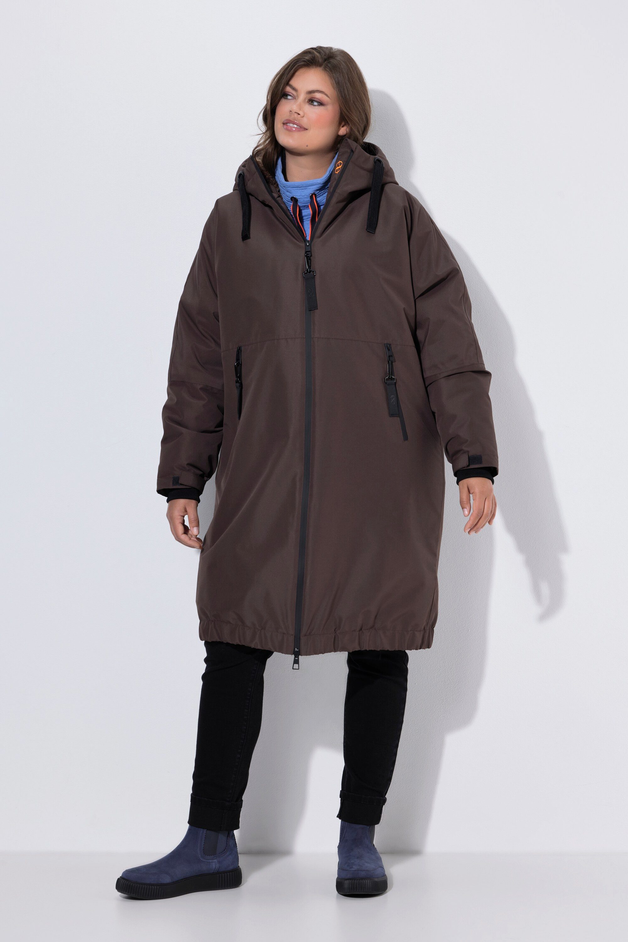 Laurasøn Funktionsmantel Funktionsmantel oversized Karo-Teddyfutter Kapuze