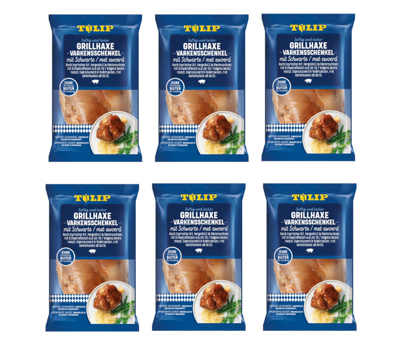 TULIP Wurstkonserve Grill-Haxe mit Schwarte 600g Tafelfertig Kross Gegart Vakuumverpackt, 600 g, Fleischkonserve