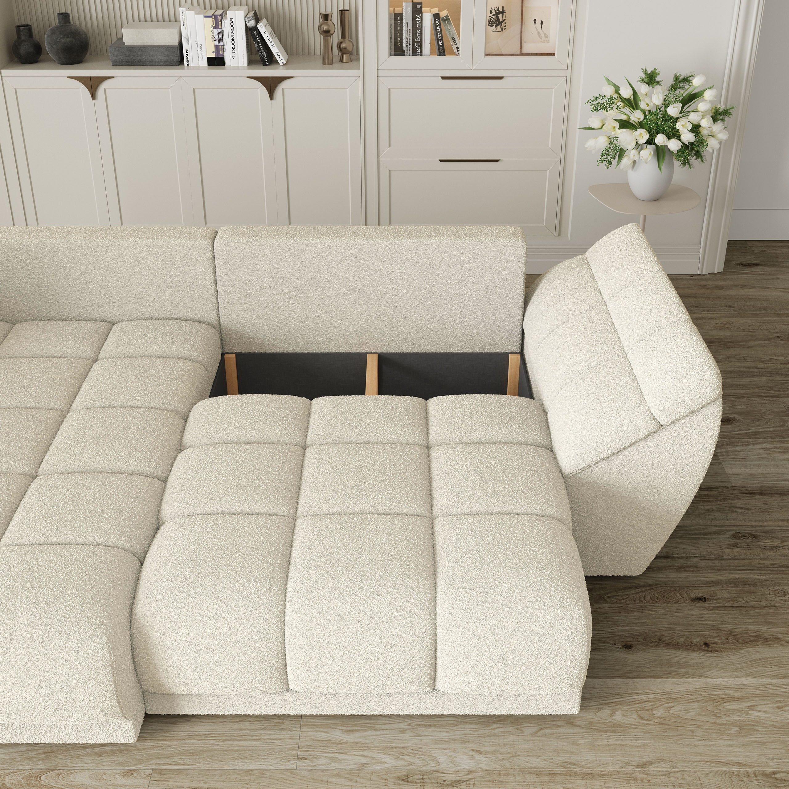 Masseno Ecksofa ORENTI mit Schlaffunktion L-Form, Sofa mit Bettkasten