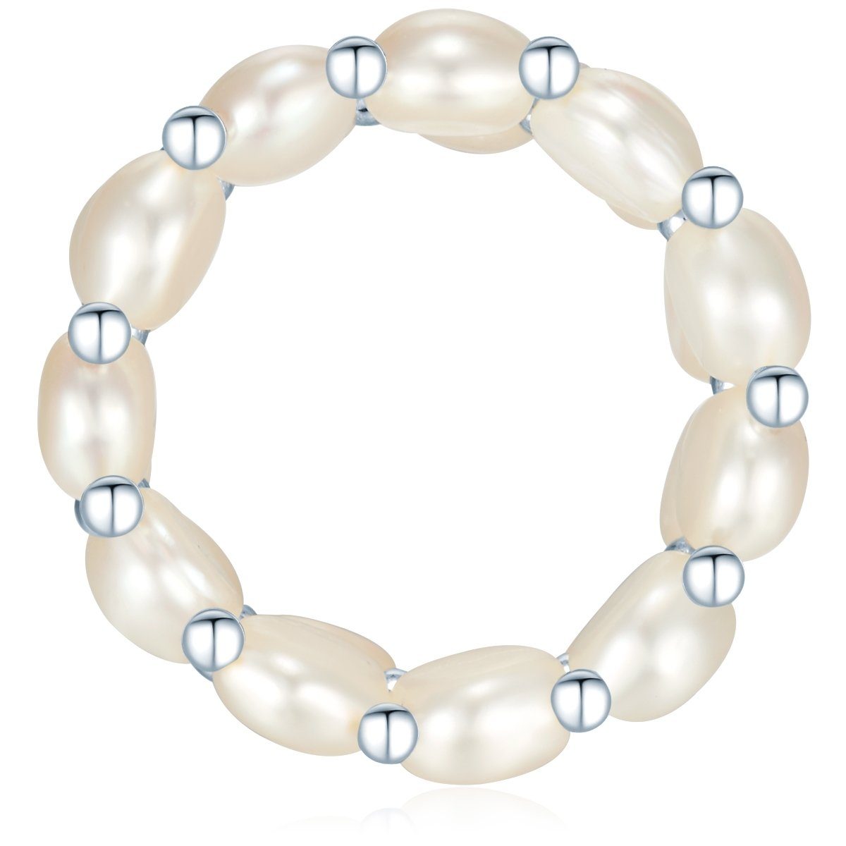 Valero Pearls Perlenring aus silber, Süßwasser-Zuchtperlen