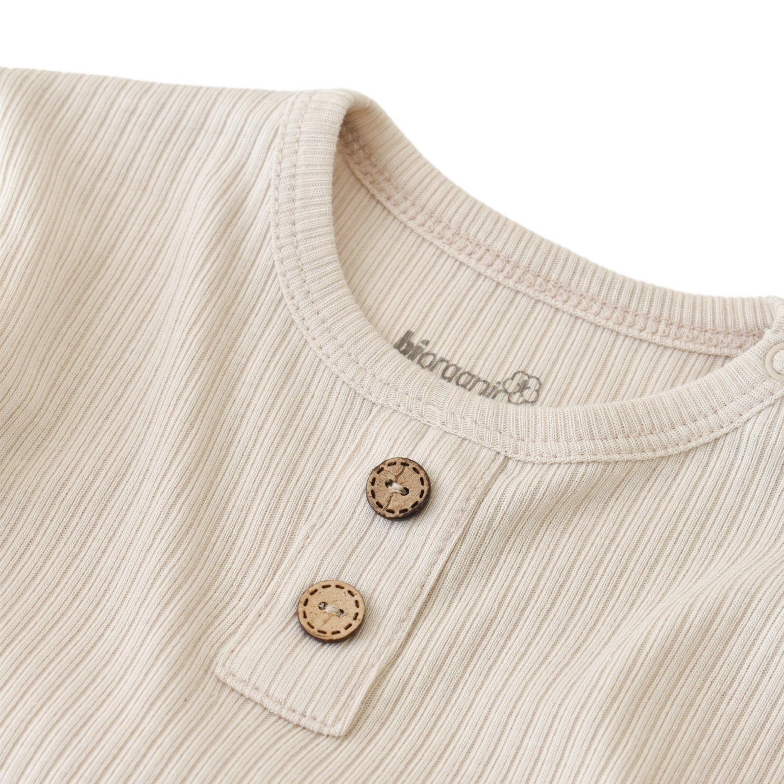 Textilstruktur, 62-80 Baby Unisex Modal beige Pyjama Langarmshirt 2 Mädchen Jungen Set & 50% + für Hose Shirt Hose) 50% Bio-Baumwolle Größe gerippte und Modal Soft tlg., biorganic (Pyjama-Set,
