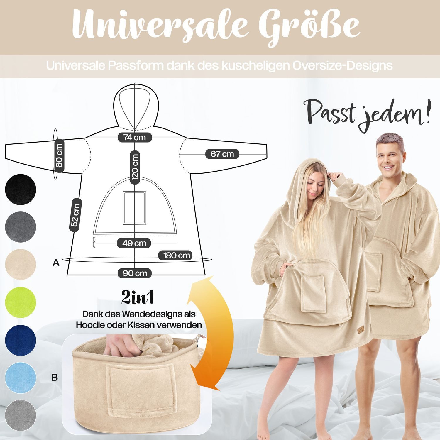 Wohndecke, KESSER, Hoodie Decke Kuscheldecke mit günstig online kaufen