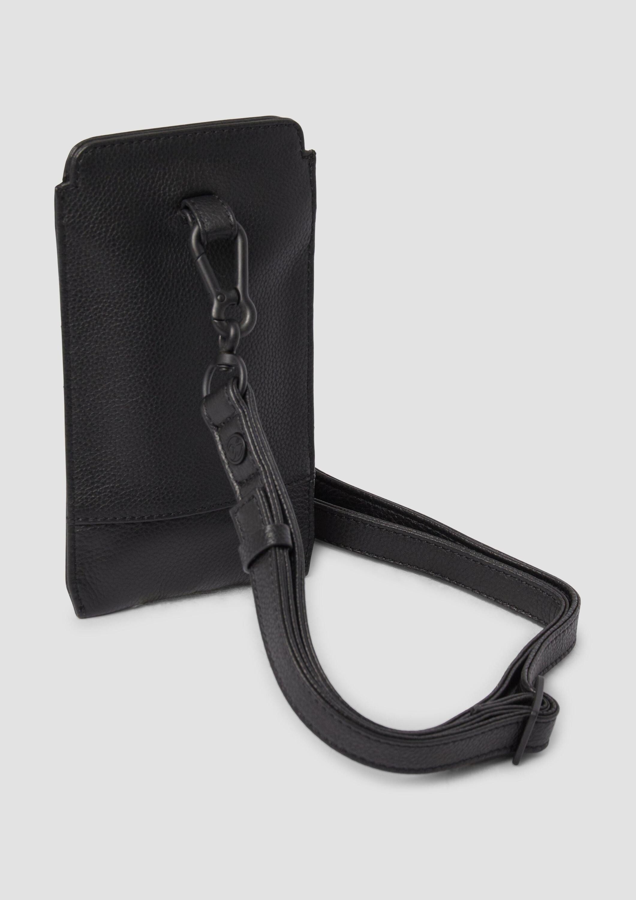 s.Oliver Handytasche Tasche, Edle Handy-Tasche aus Leder mit abnehmbarem Tragegurt