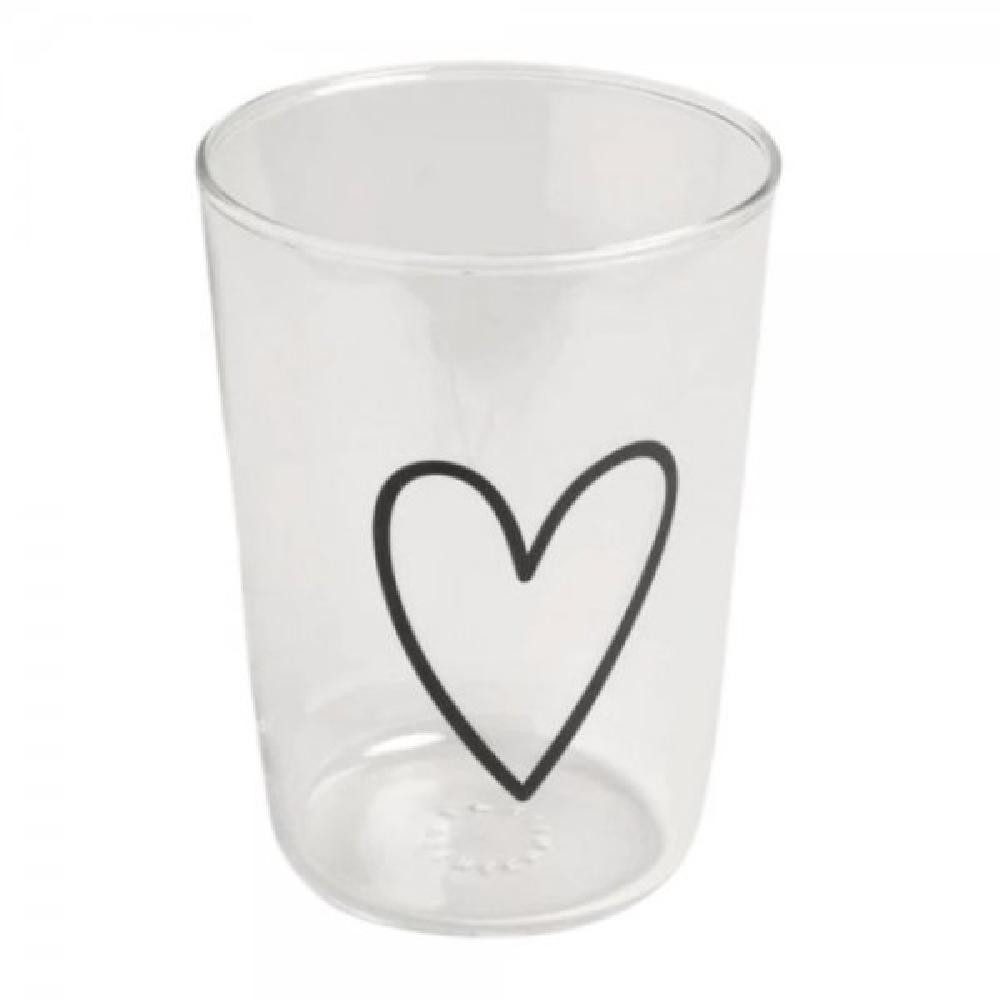 Eulenschnitt Longdrinkglas Trinkglas Herzen Schwarz (450ml)