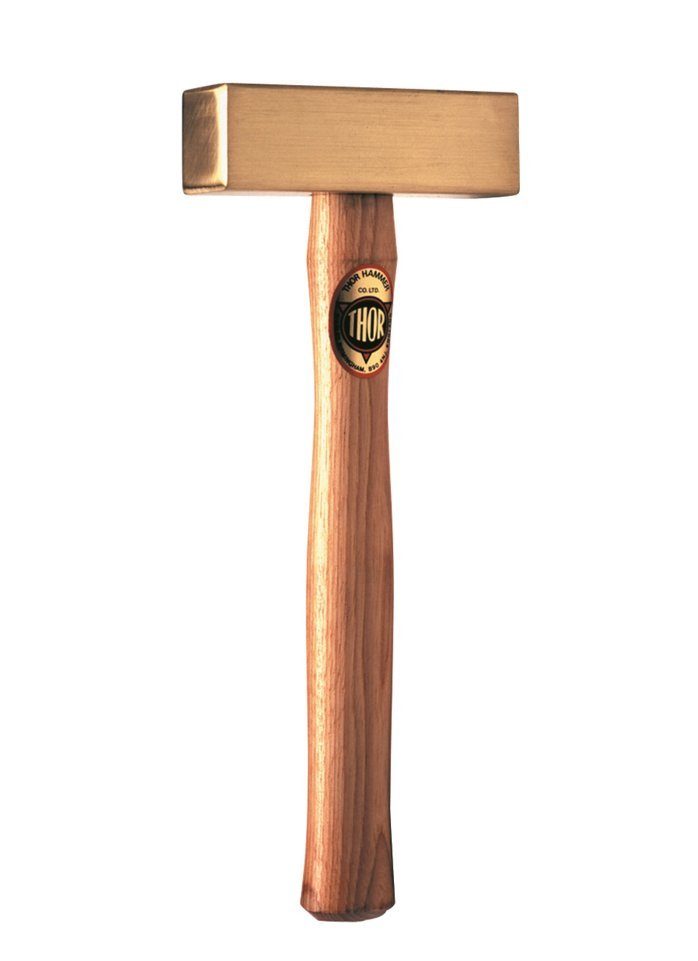 THOR Hammer THOR Messing Hammer, Vierkant 63x124mm 4.500g, mit Holzstiel