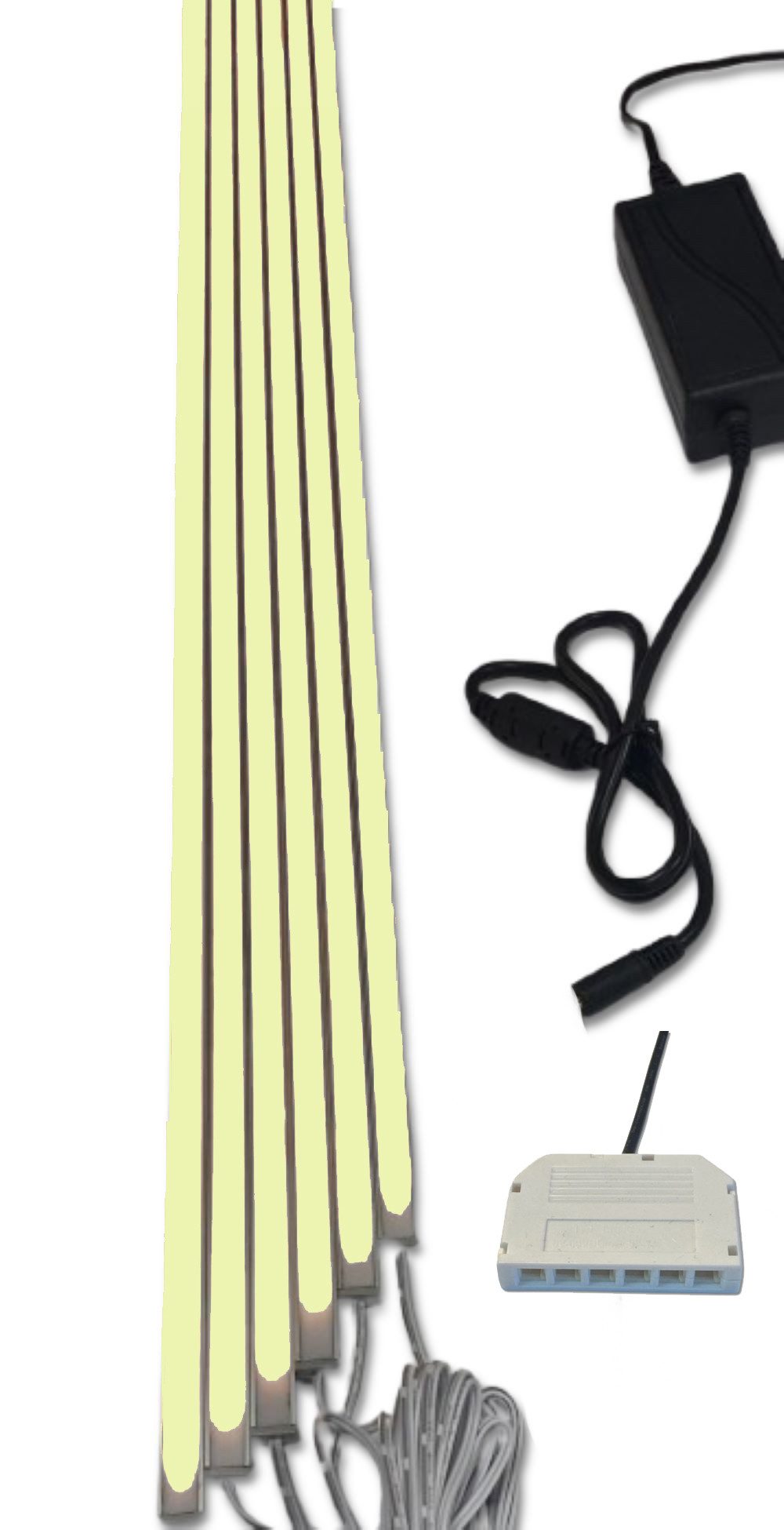 XENON LED Dekolicht 7510 LED Leuchte Kunststoff Schiene weiß 6x100cm Netzteil Warm Weiß, Xenon / Warm Weiß