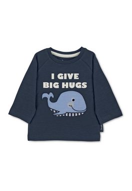 Sterntaler® Langarmshirt Langarm-Shirt (1-tlg) Kindershirt - Langarmshirt Kinder - Langarm-Shirt mit Applikation 'Wal' in Marine - Shirt mit langen Ärmeln aus Jersey mit Druck 'I give big hugs' und bequemer Halsöffnung