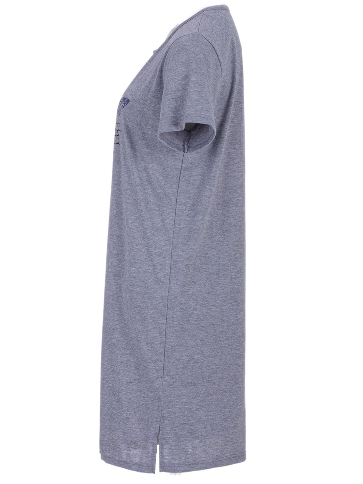zeitlos Nachthemd Nachthemd Kurzarm - Blumenranken grau