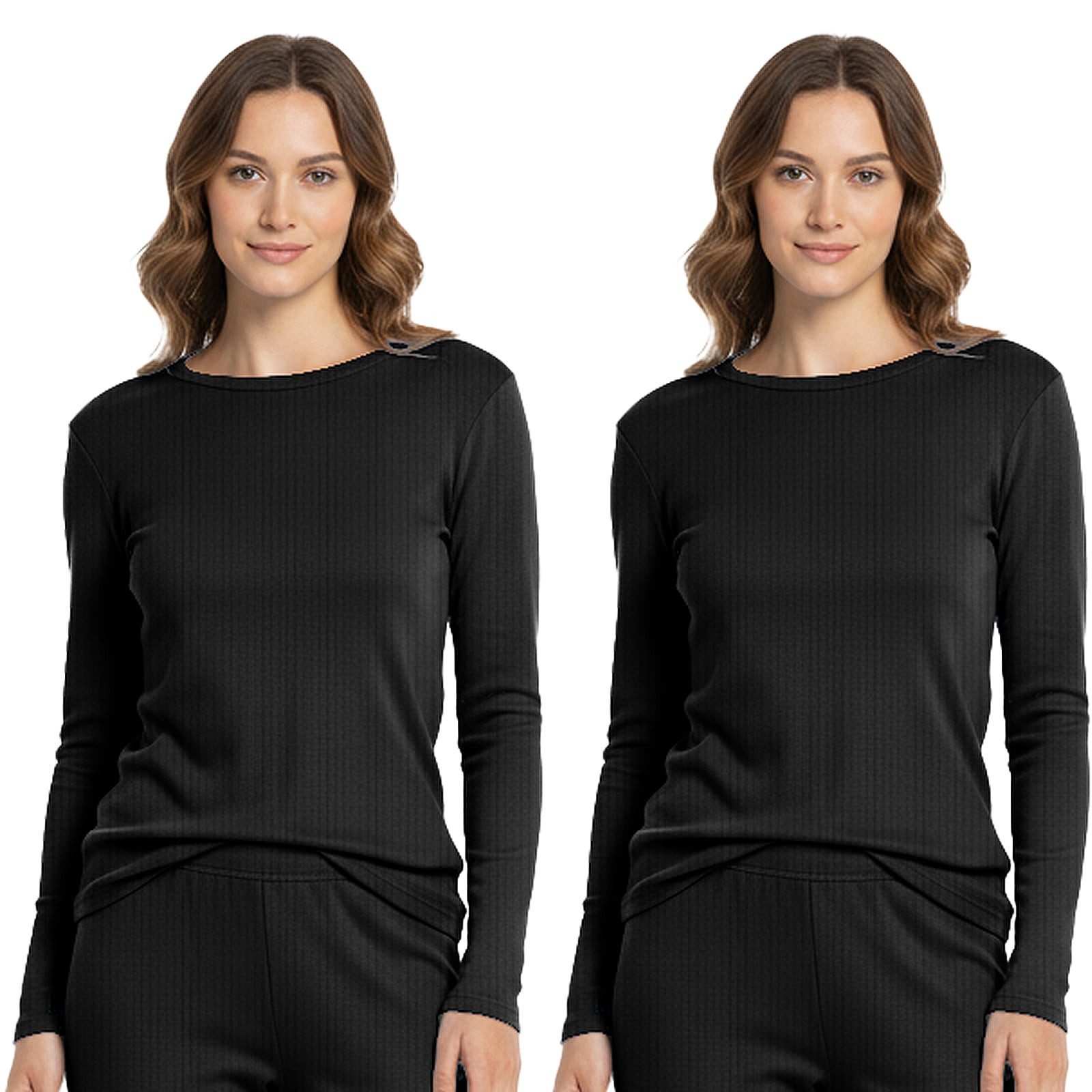 TEXEMP Thermounterhemd Thermounterhemd Damen Winter 2er Pack Fleecefutter Thermounterwäsche (Set, 2-St., 2er-Pack) 90% Baumwolle - Kuscheliges Innenfleece - Wärmend